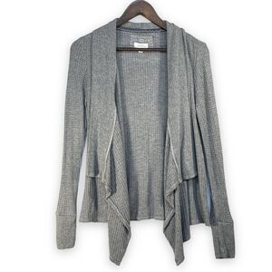 Cupio Knit Open Cardigan Women Size S Gray‎ Long Sleeve